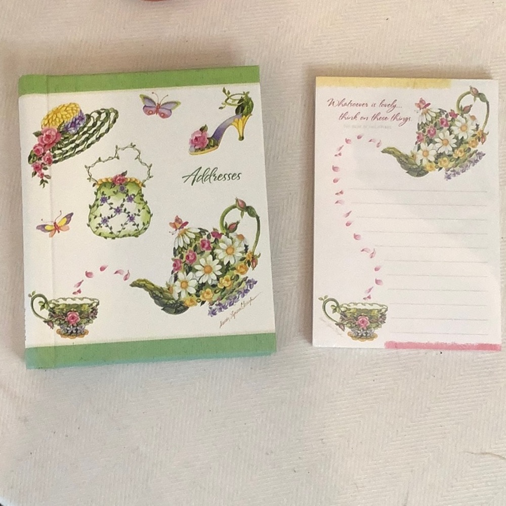 Sandy Lynam Clough Tea in the Garden Address Book. And magnetic notes